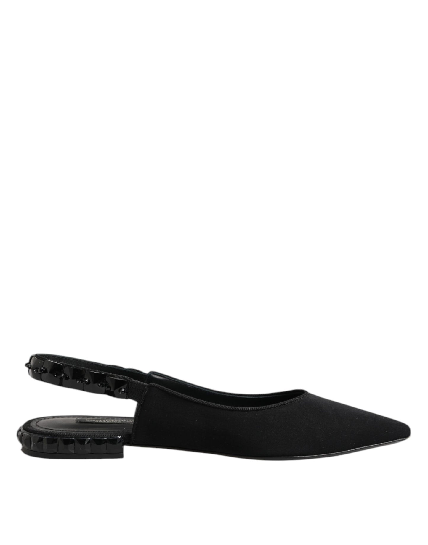 Black Crystal Charmeuse Slingback Shoes