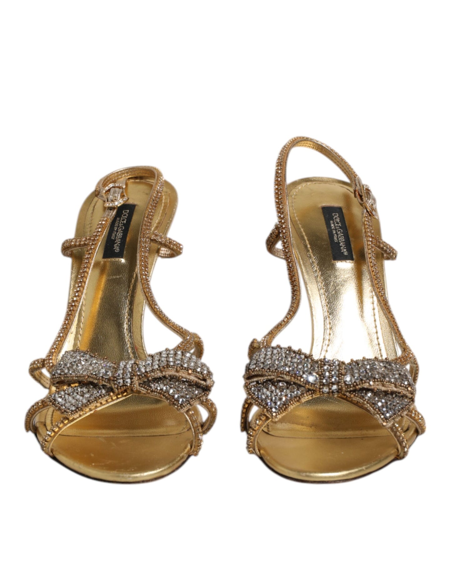 Gold Strass Ankle Strap Heels Sandals Shoes