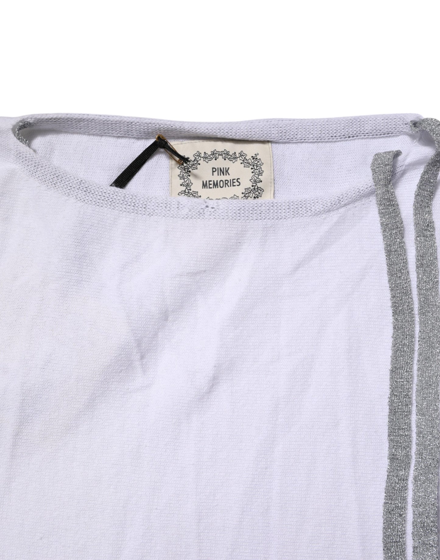 White Cotton Short Sleeves Round Neck Blouse Top