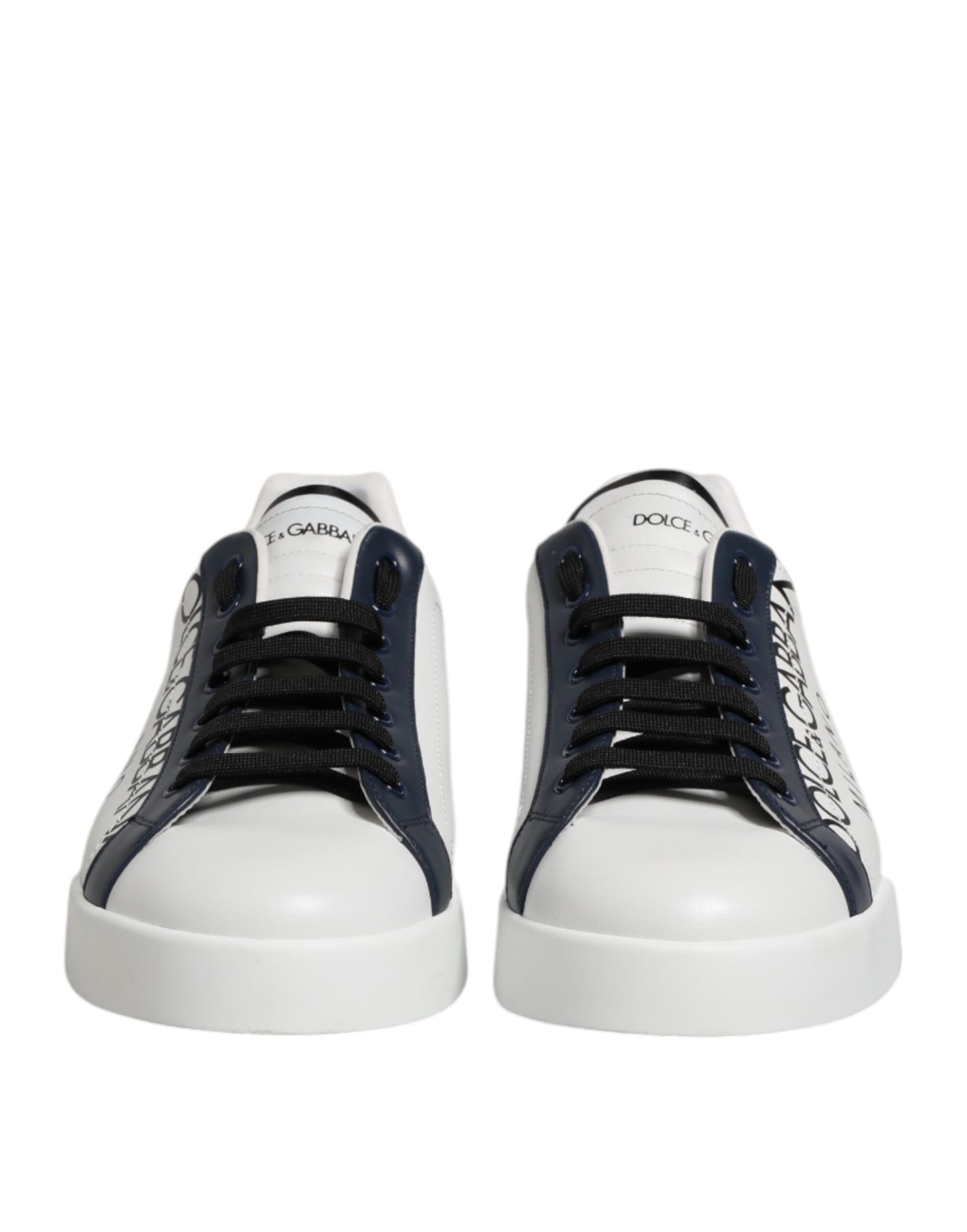 White Blue Crown Low Top Sneakers Shoes