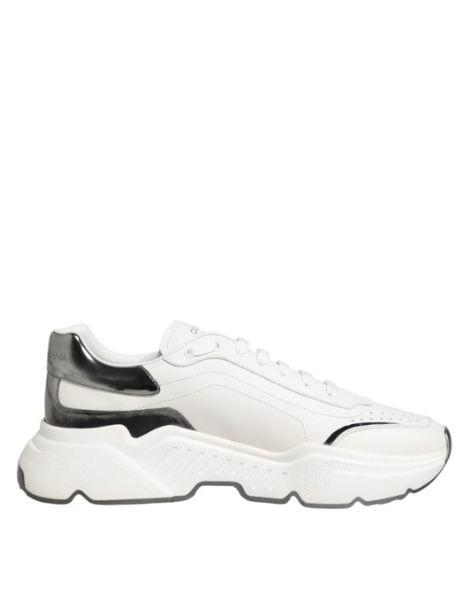 White Silver DAYMASTER Leather Sneakers Shoes
