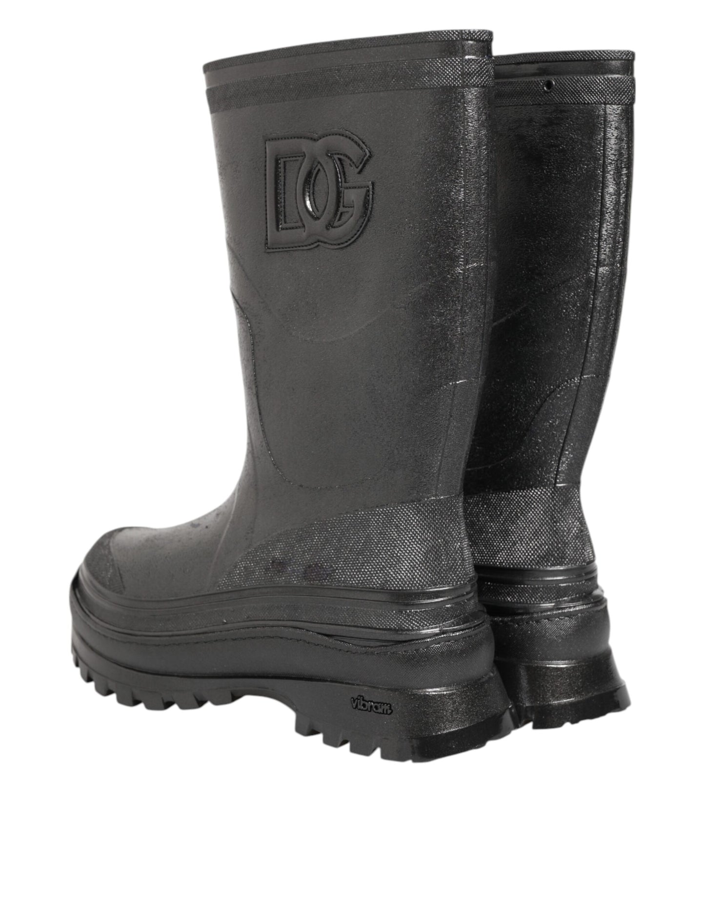 Metallic Gray Pull On Rain Boots Shoes