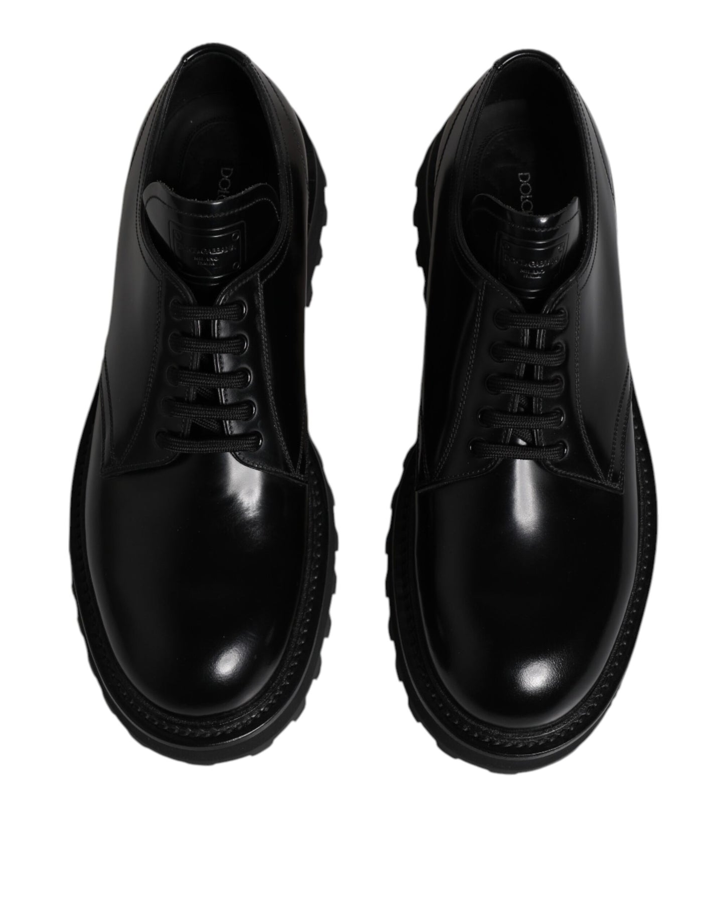 Black Leather Lace Up Trekking Dress Shoes