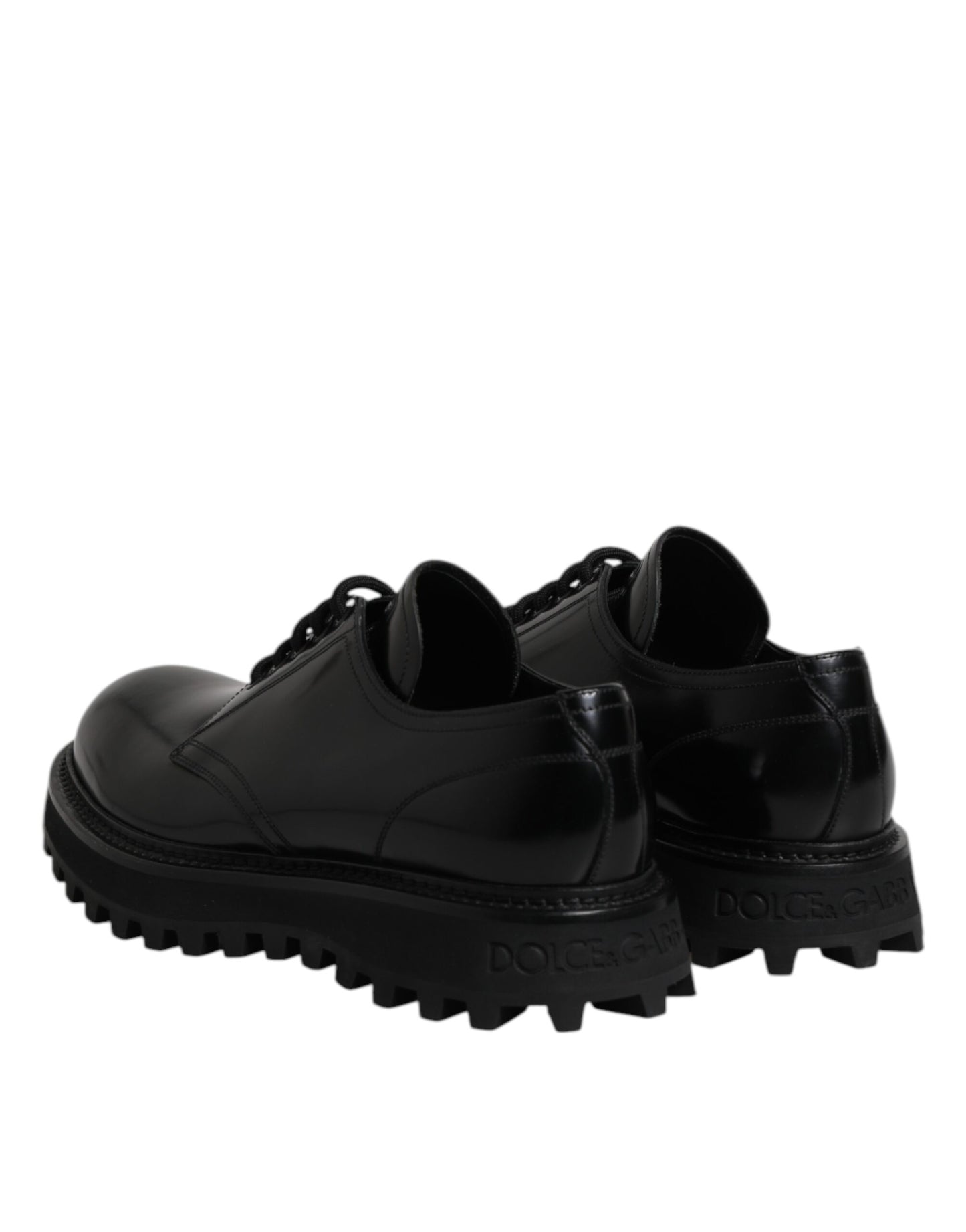 Black Leather Lace Up Trekking Dress Shoes