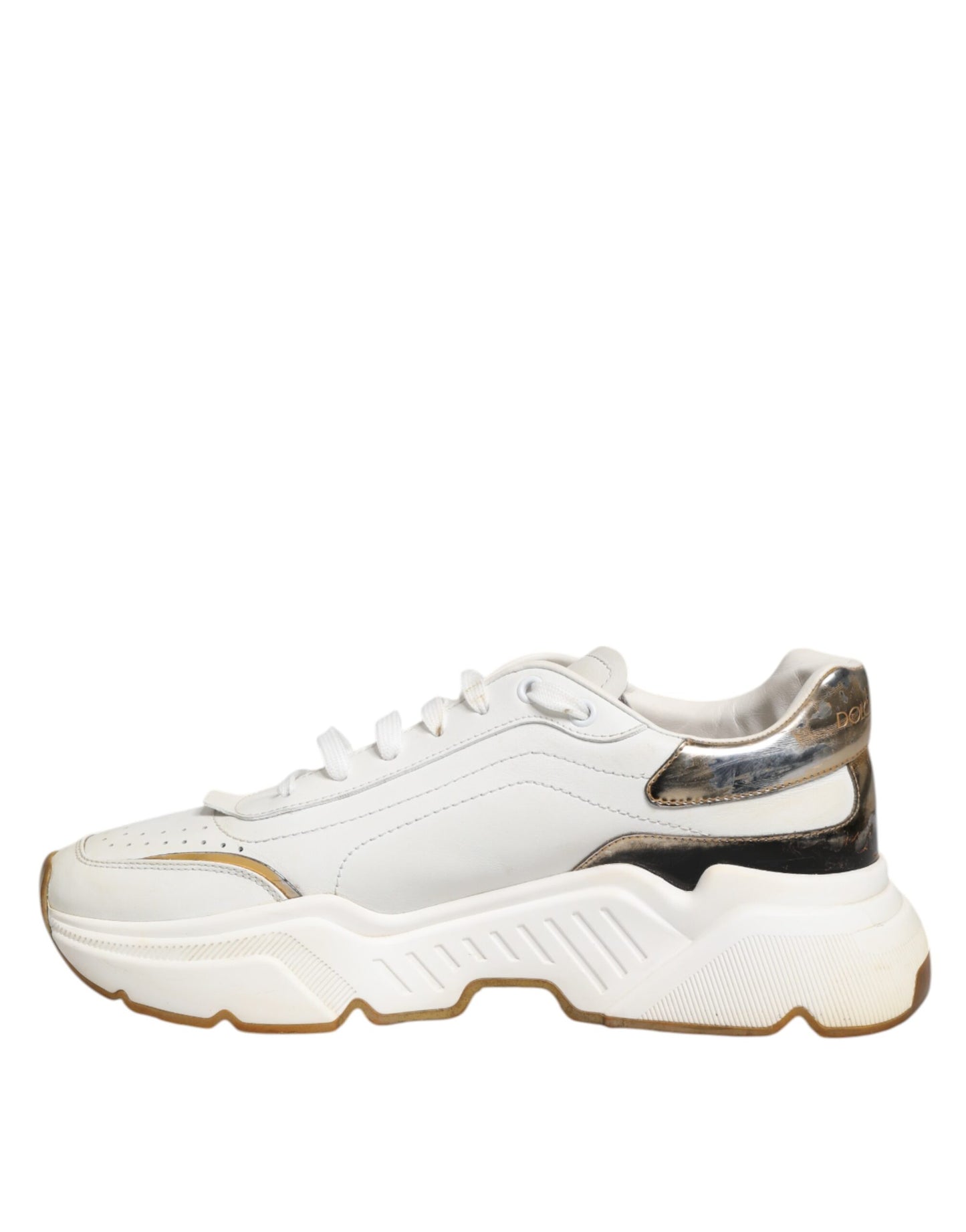 White Daymaster Leather Low Top Sneakers Shoes