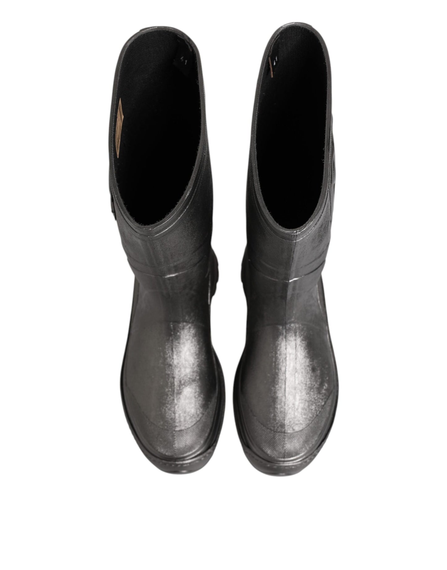 Black Argento Pull On Rain Boots Shoes