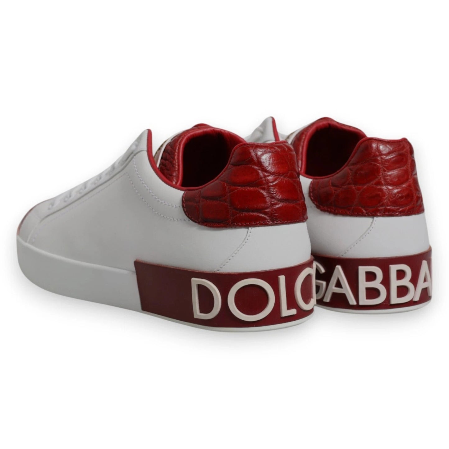 White Red Leather Logo Portofino Sneaker
