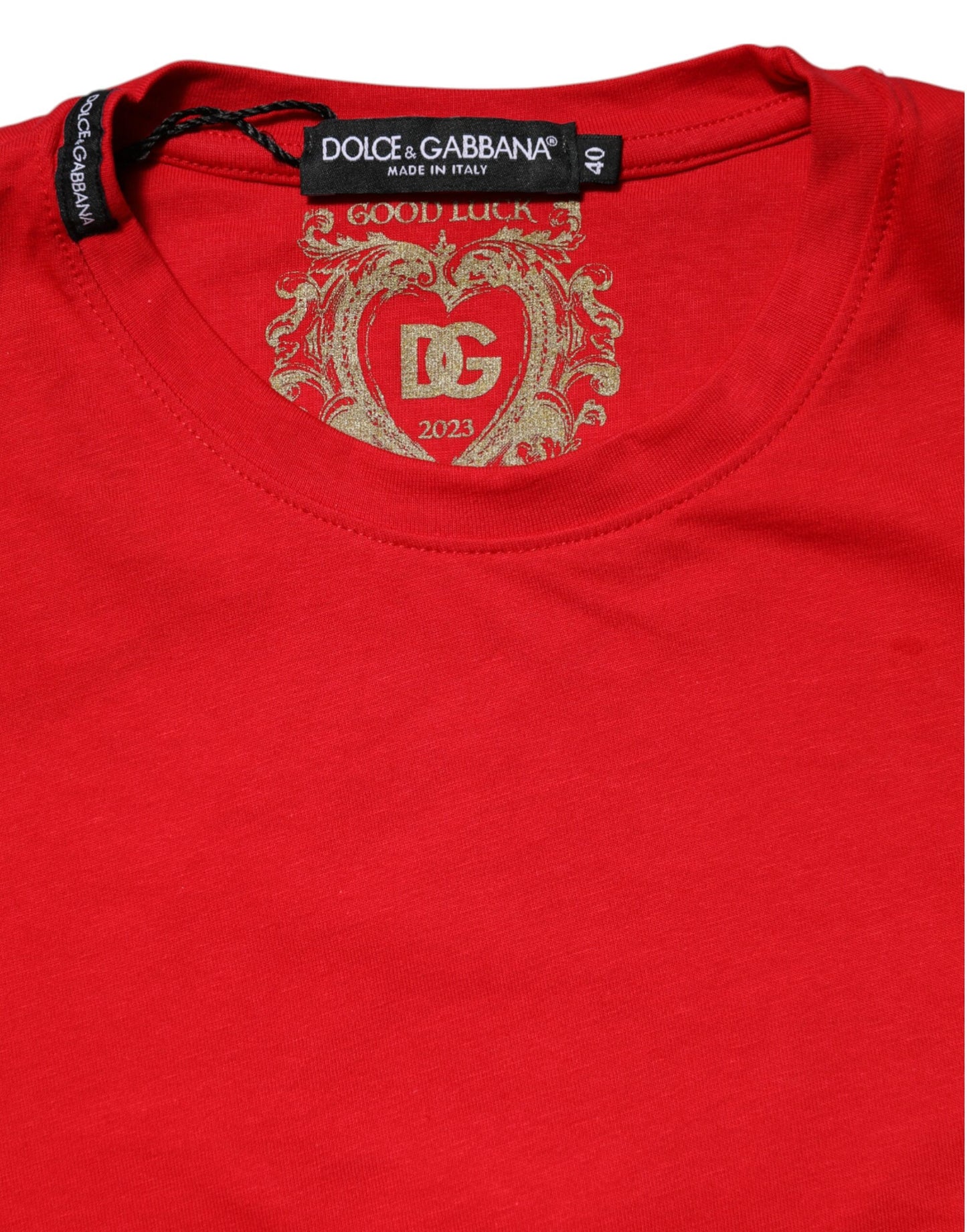 Red Crew Neck Short Sleeves Top T-shirt