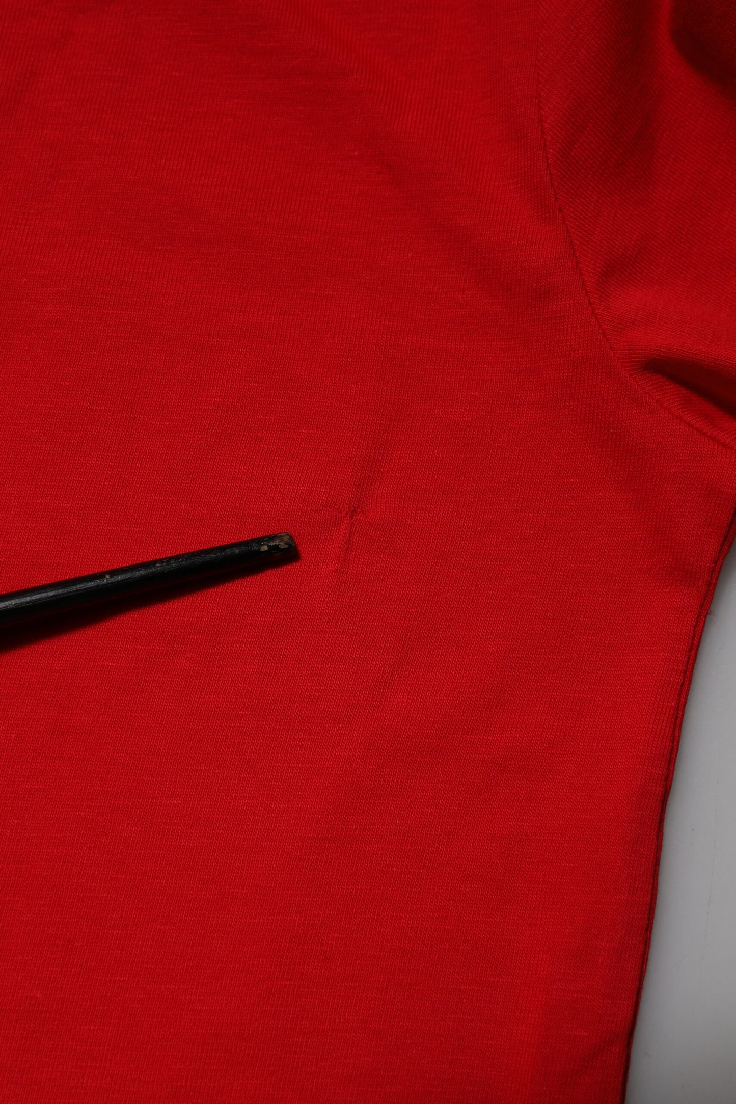 Red Cotton Short Sleeves Crew Neck Top T-shirt