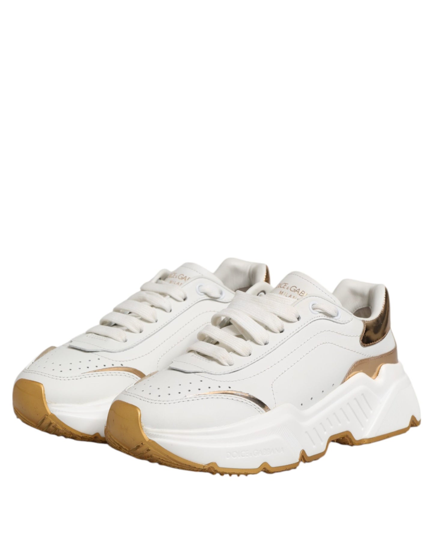 White Gold DAYMASTER Leather Sneakers Shoes