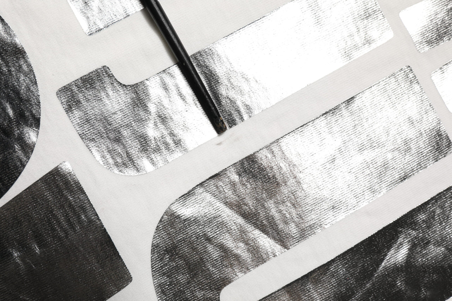 White Metallic Print Cotton CrewNeck T-shirt