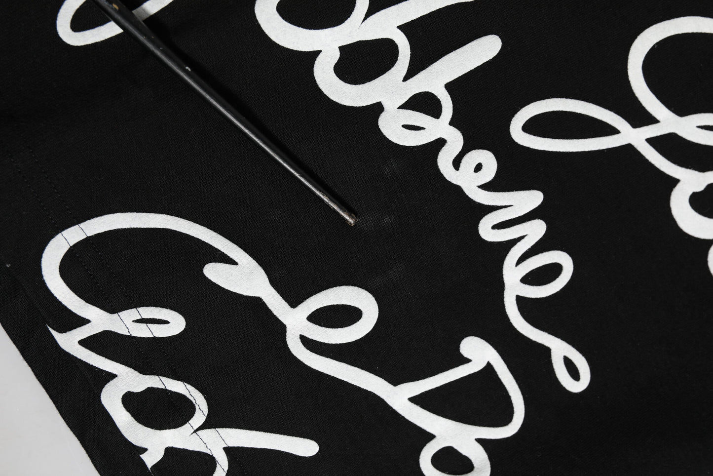 Black Logo Print Cotton Crew Neck T-shirt