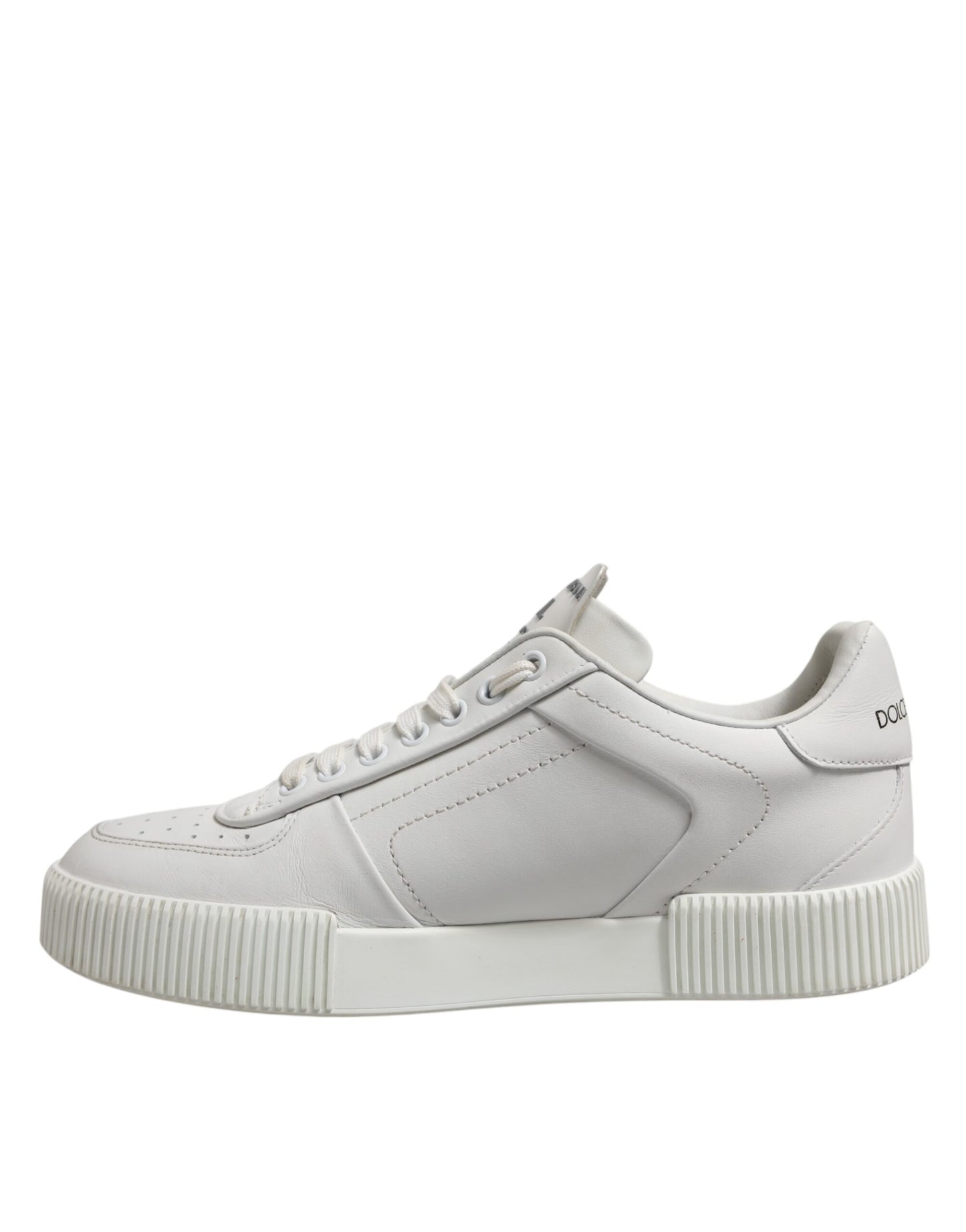 White Miami Leather Low Top Sneakers Shoes