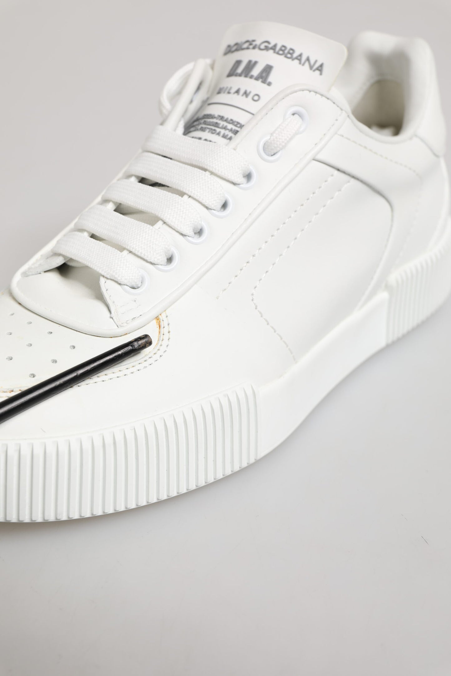 White Miami Leather Low Top Sneakers Shoes