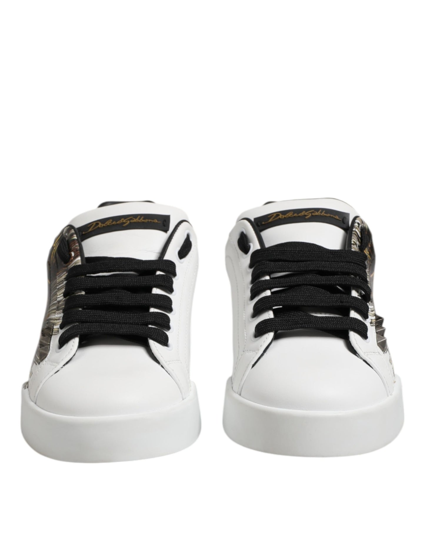 White Leather Portofino Lace Up Sneakers Shoes