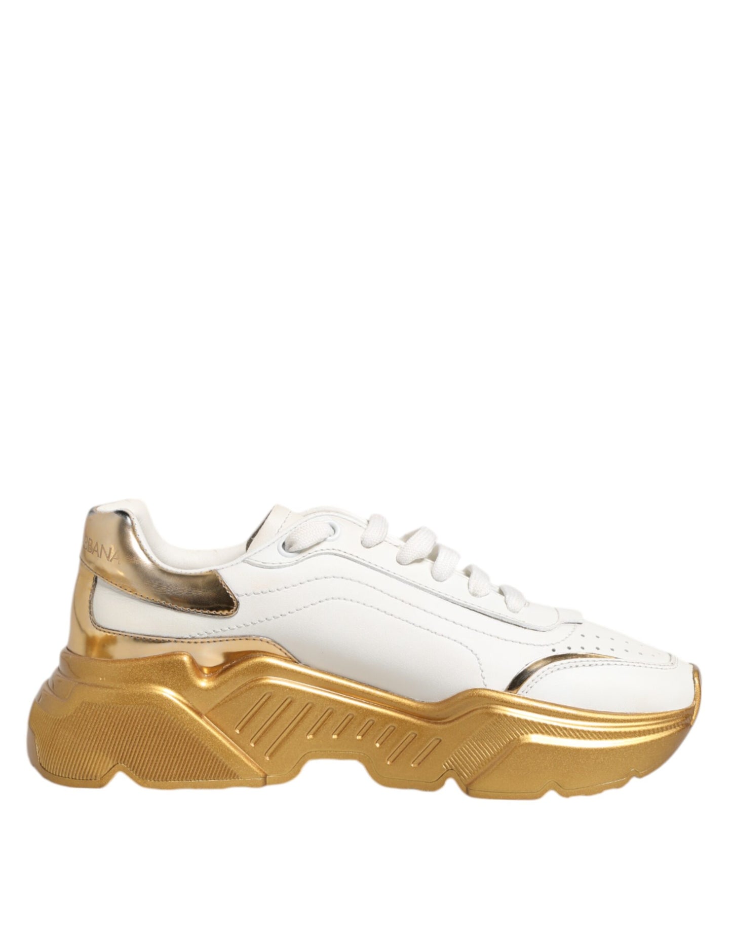 White Gold DAYMASTER Leather Sneakers Womens Shoes