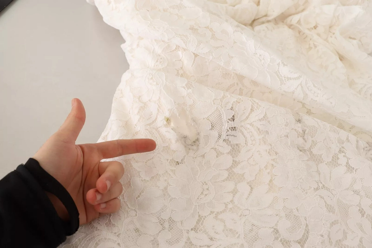 White Flower Lace Corsage Long Maxi Dress