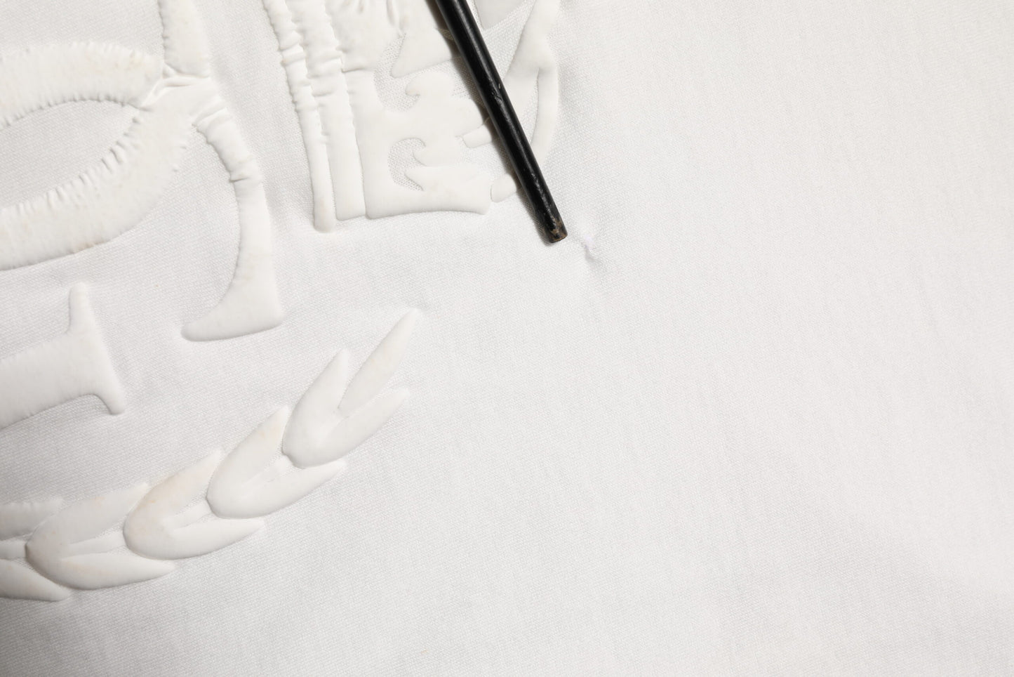 White Cotton DG Crown Embossed Men T-shirt