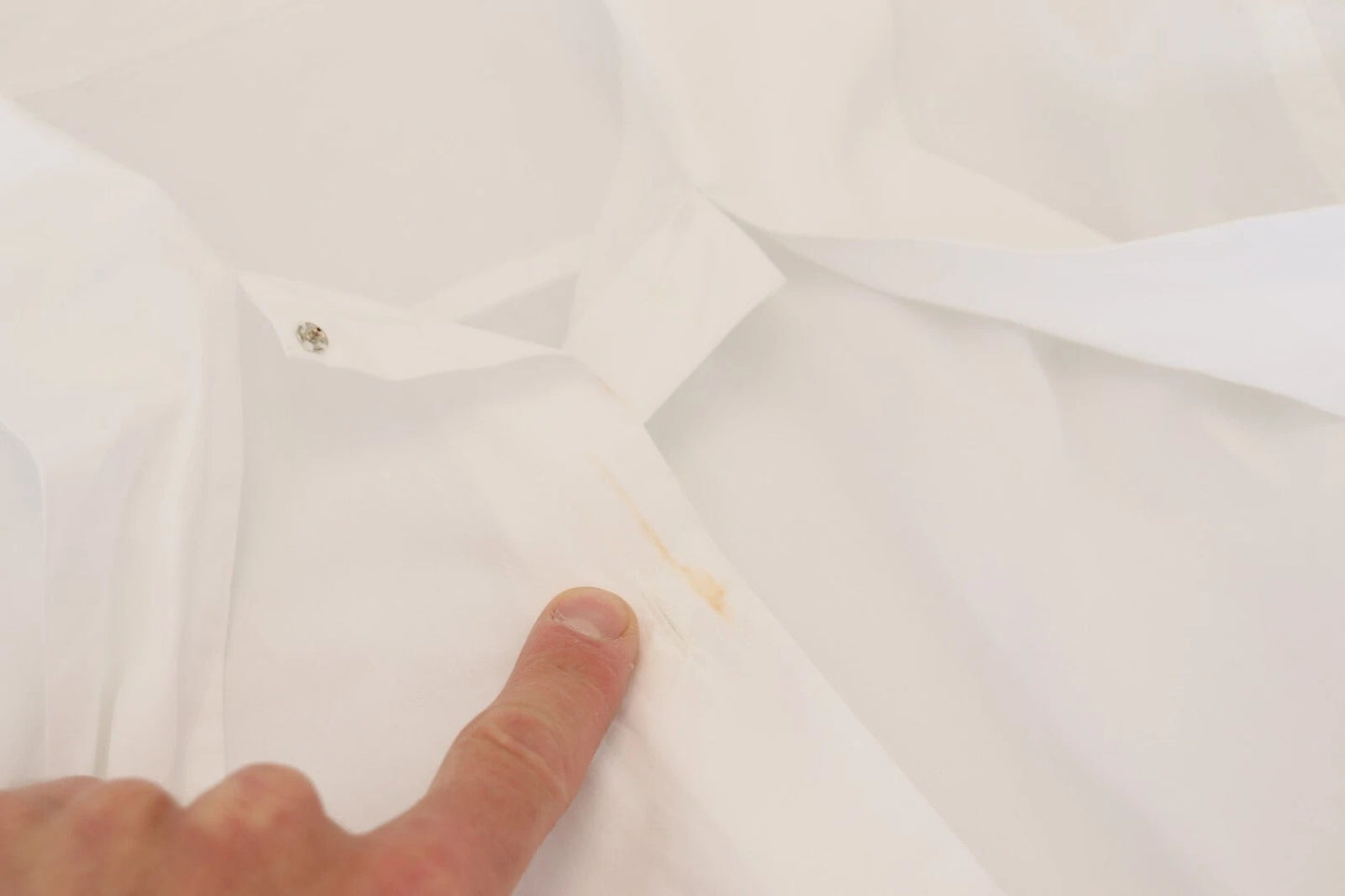 White Cotton Collared Long Sleeves Formal Top