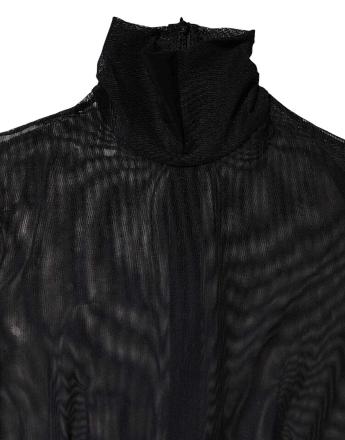 Black Sheer Mesh Long Sleeve Jumpsuit Bodysuit Dress