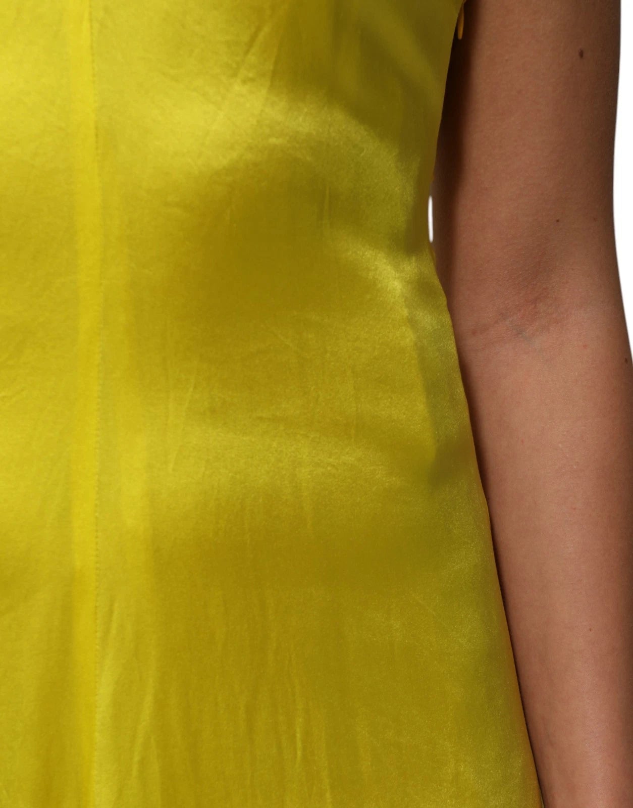 Yellow Silk Satin Slip Maxi Spaghetti Strap Maxi Dress