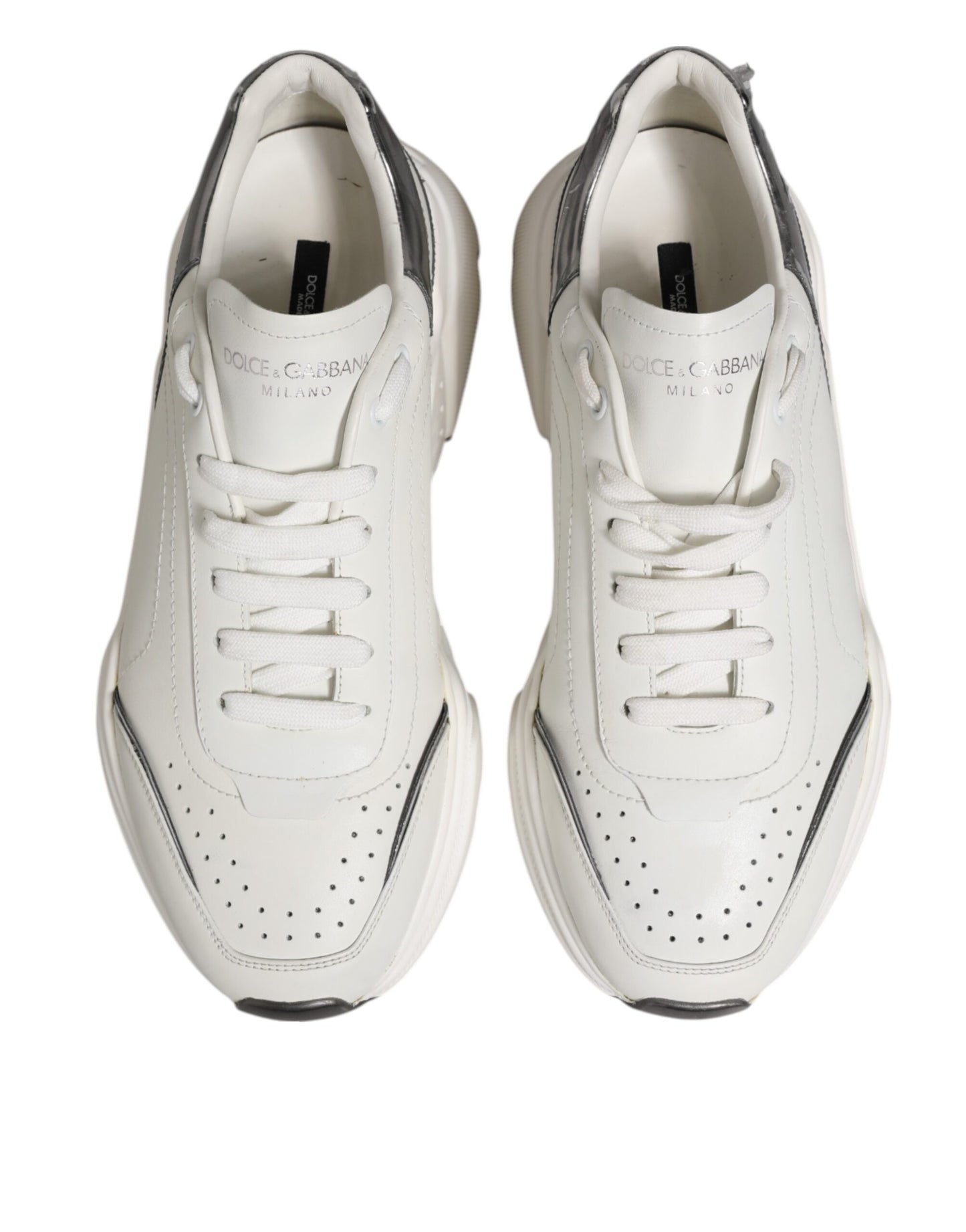 White Silver DAYMASTER Leather Men Sneakers Shoes