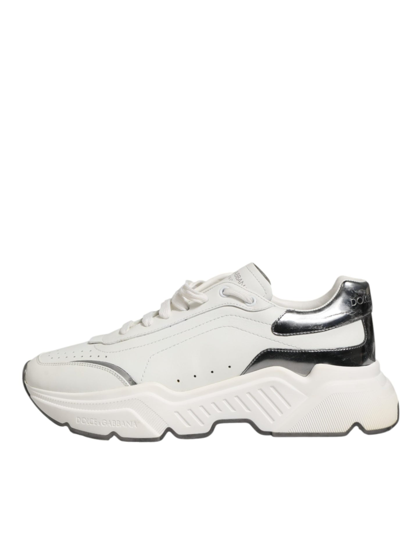 White Silver DAYMASTER Leather Men Sneakers Shoes