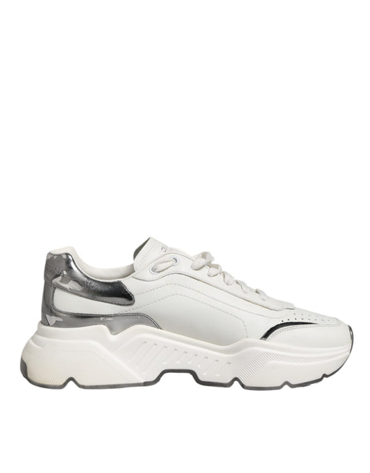 White Silver DAYMASTER Leather Men Sneakers Shoes