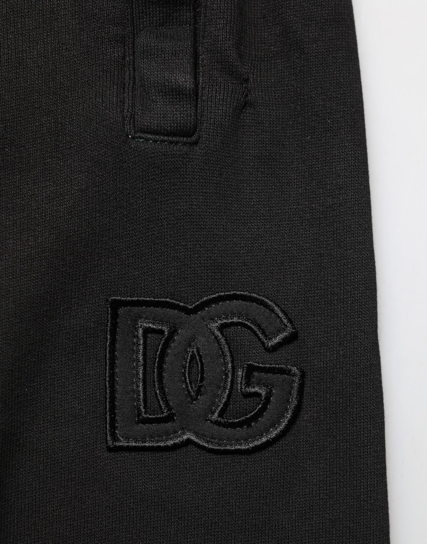 Black Cotton DG Logo Men Jogger Pants