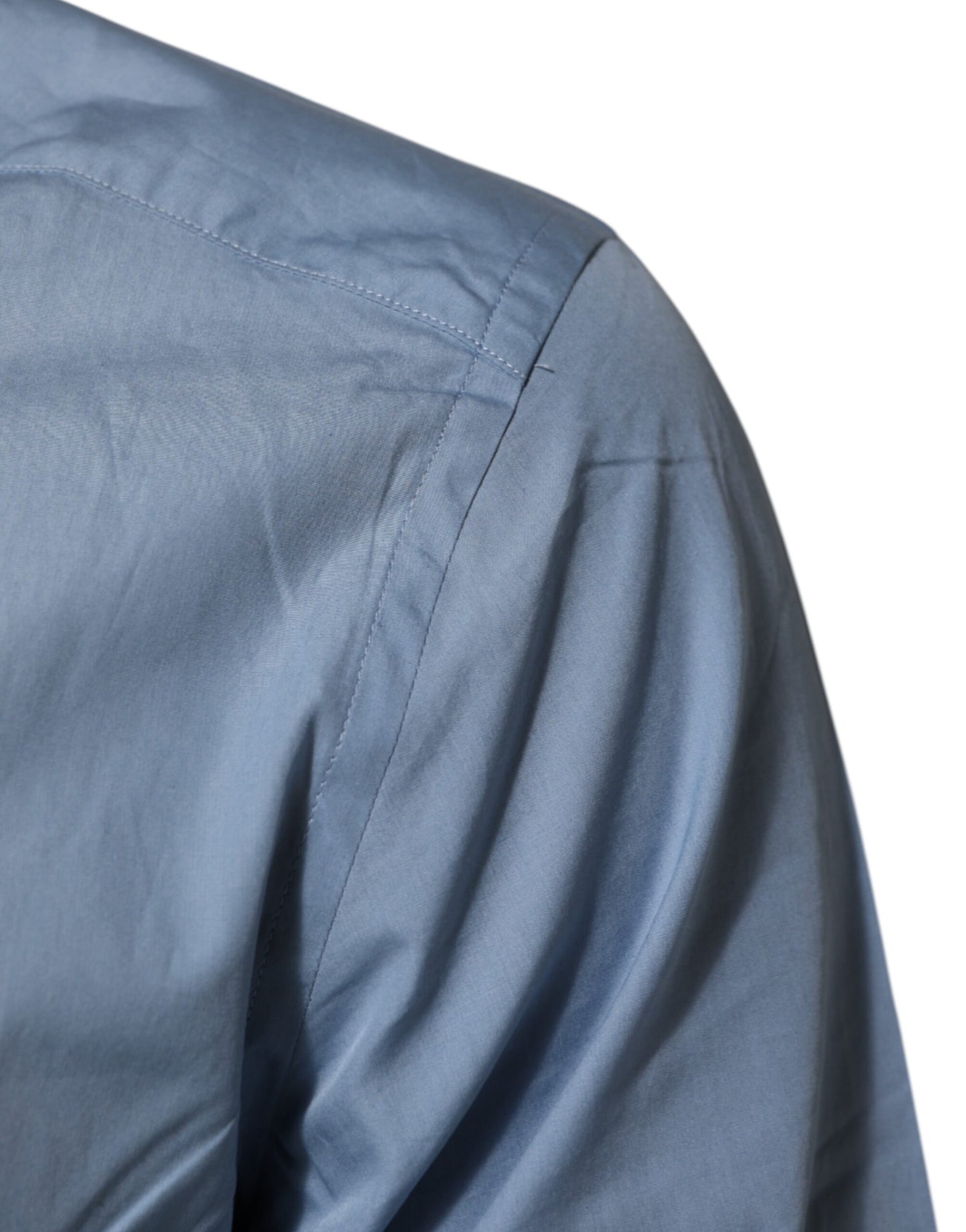 Blue Cotton Collared GOLD Formal Dress Shirt