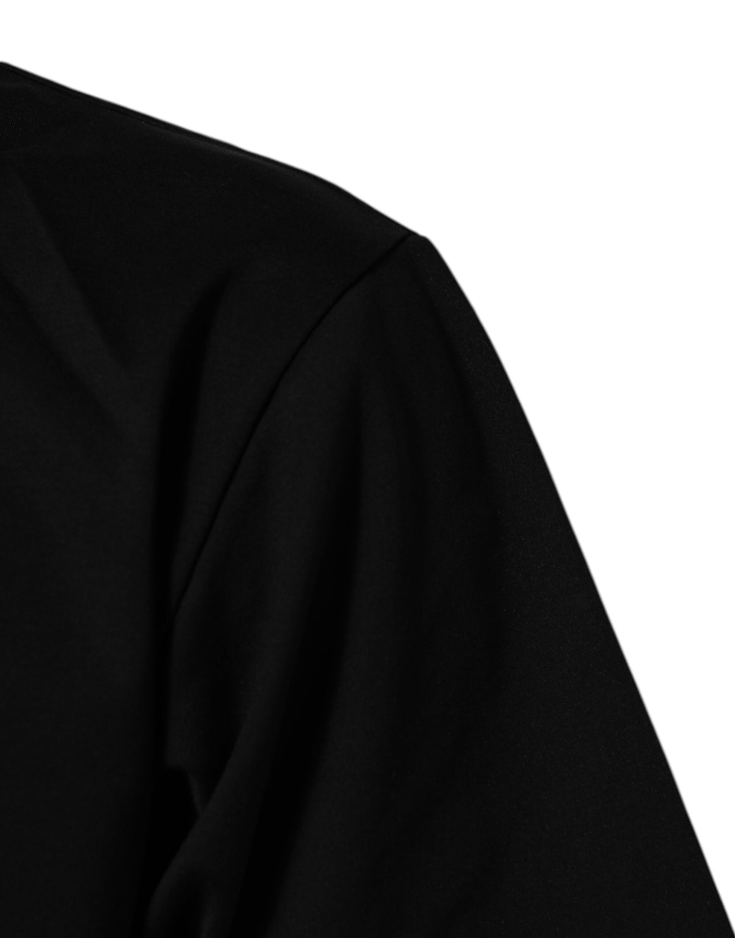 Black Logo Print Cotton Men Crew Neck T-shirt