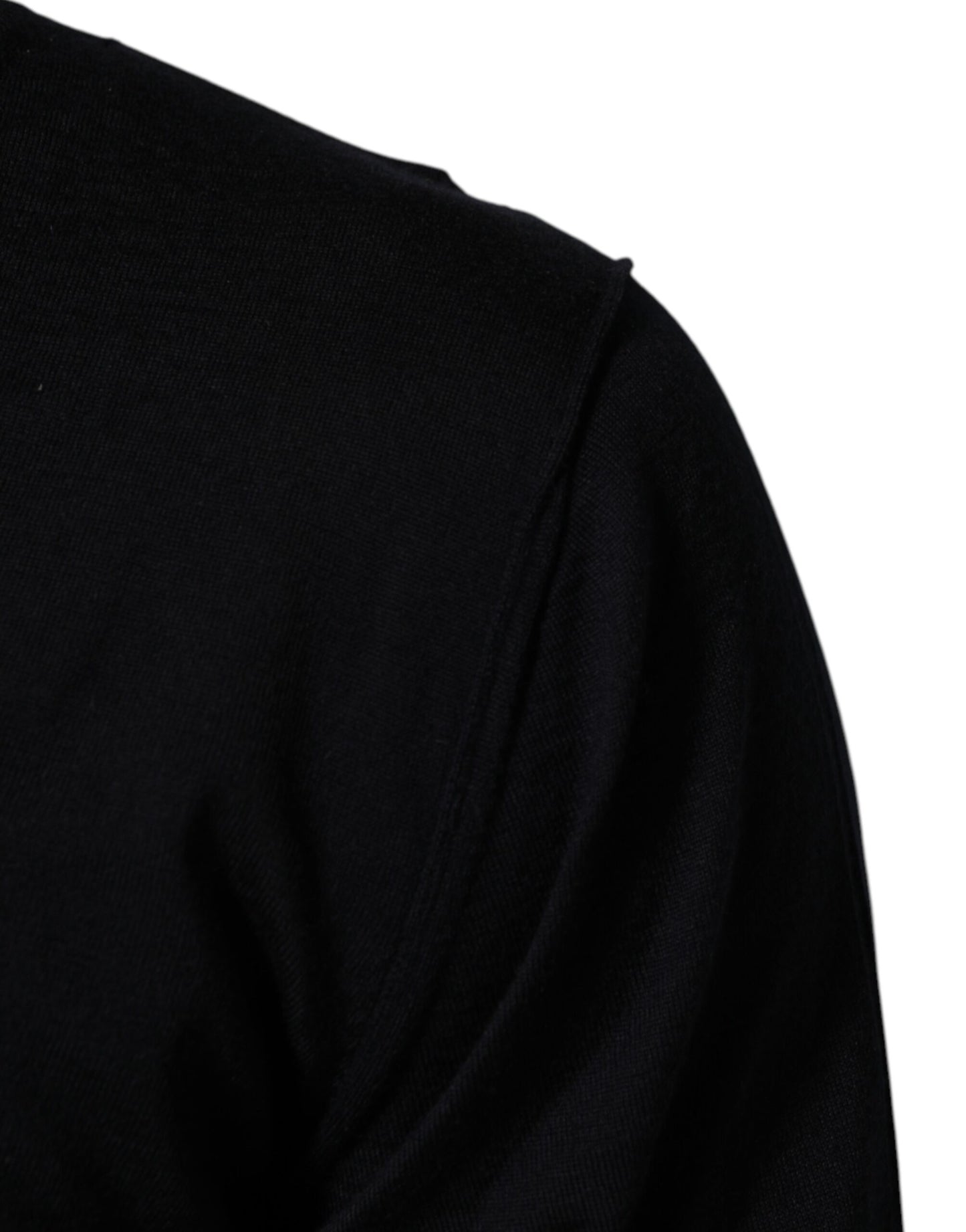 Black Cashmere Knit V-Neck Pullover Sweater