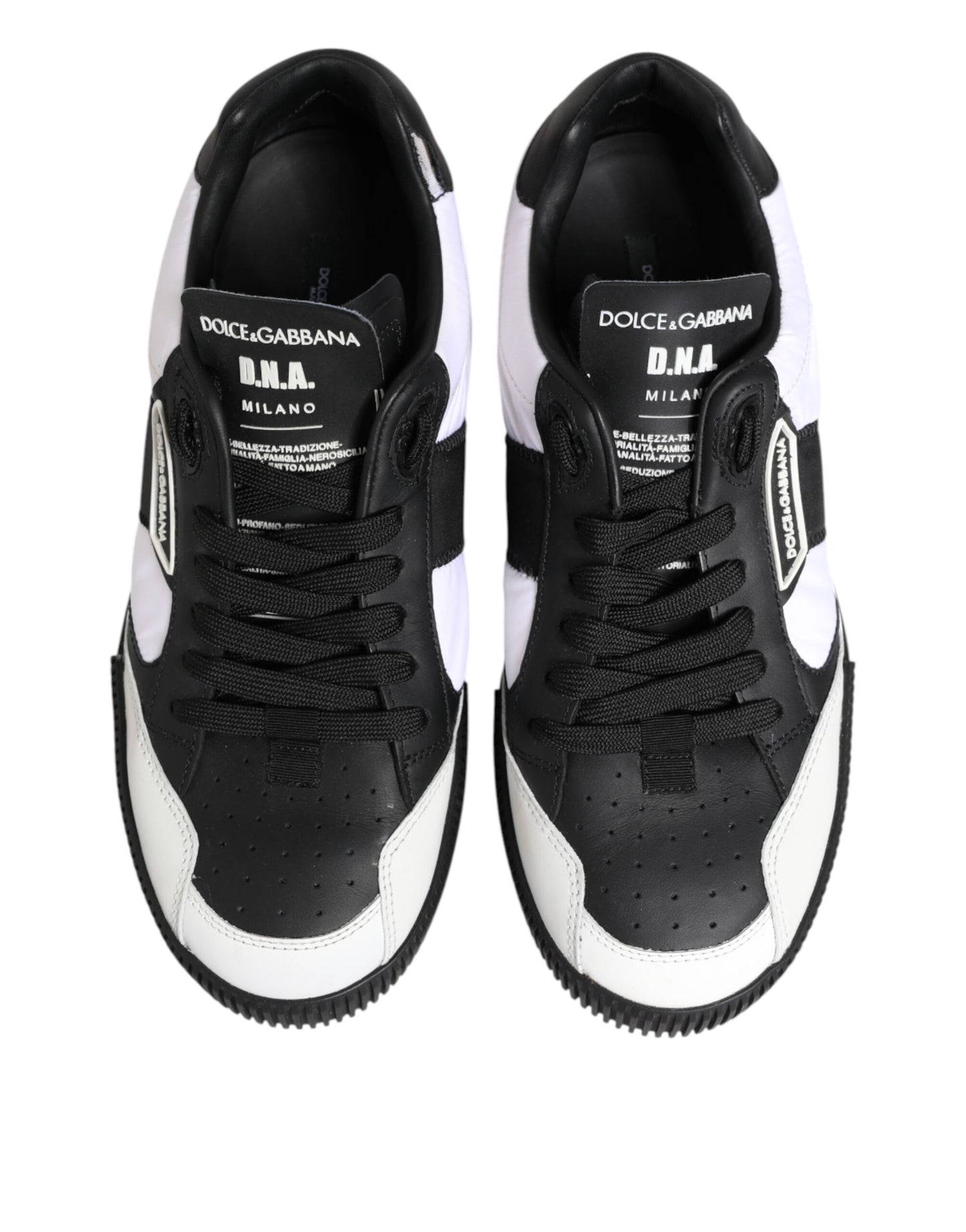 Black White Leather MIAMI Low Top Sneakers Shoes