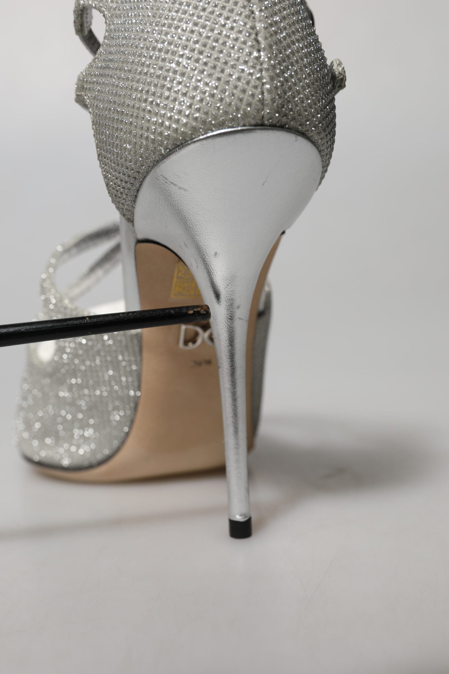 Silver Shimmers Sandals Heel Pumps Shoes
