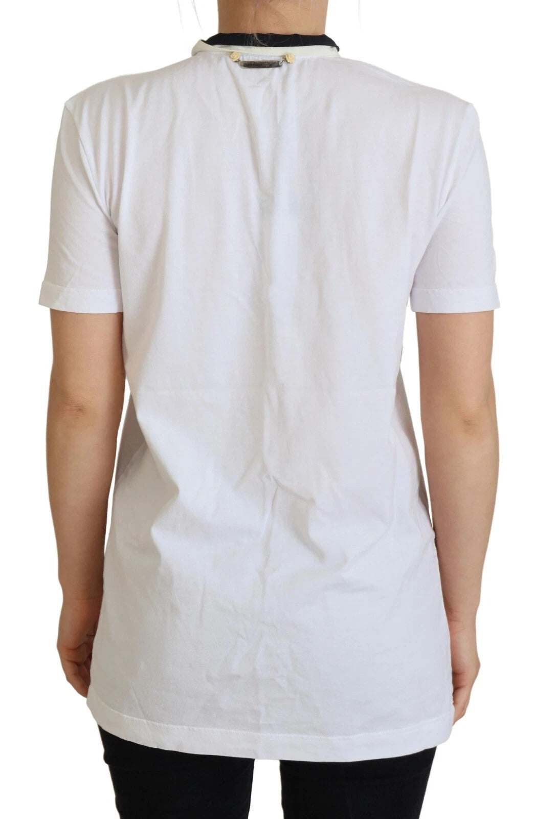 White Cotton LOVE Print Top Blouse T-shirt