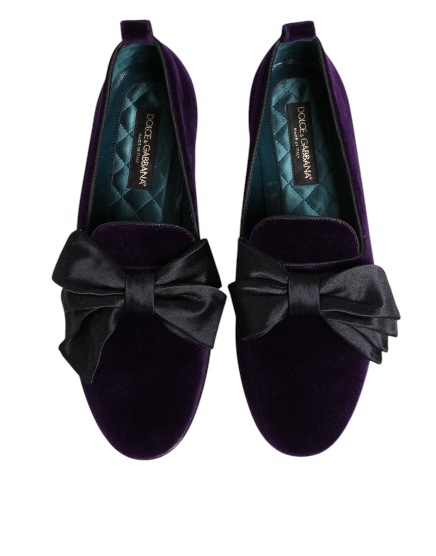 Purple Suede Cotton Bow Slip On Loafers Shoes