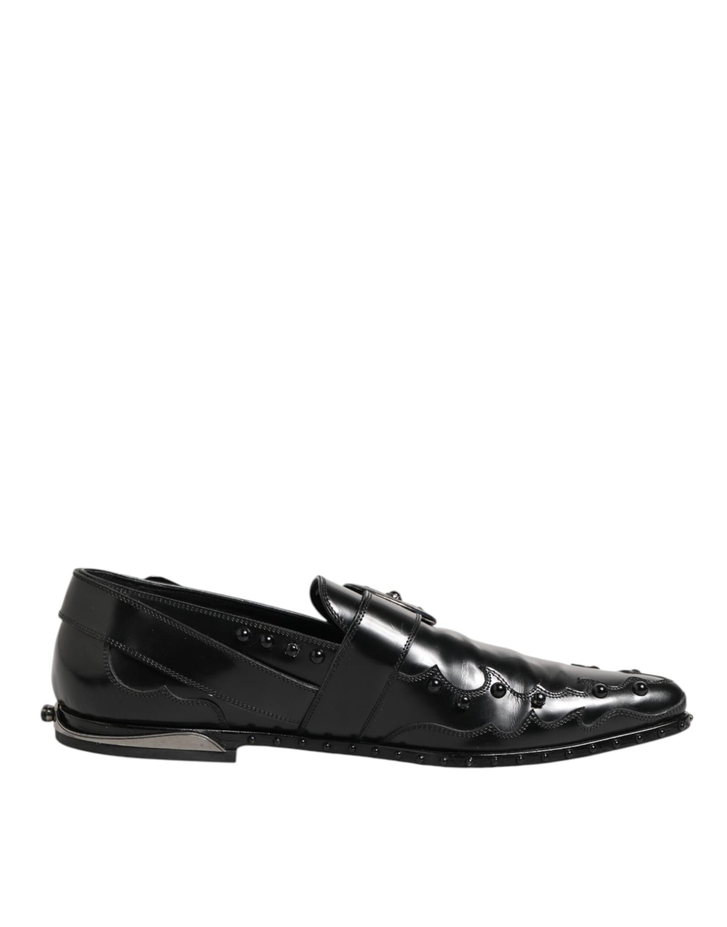 Black Embellished Dress Monk Strap Shoes