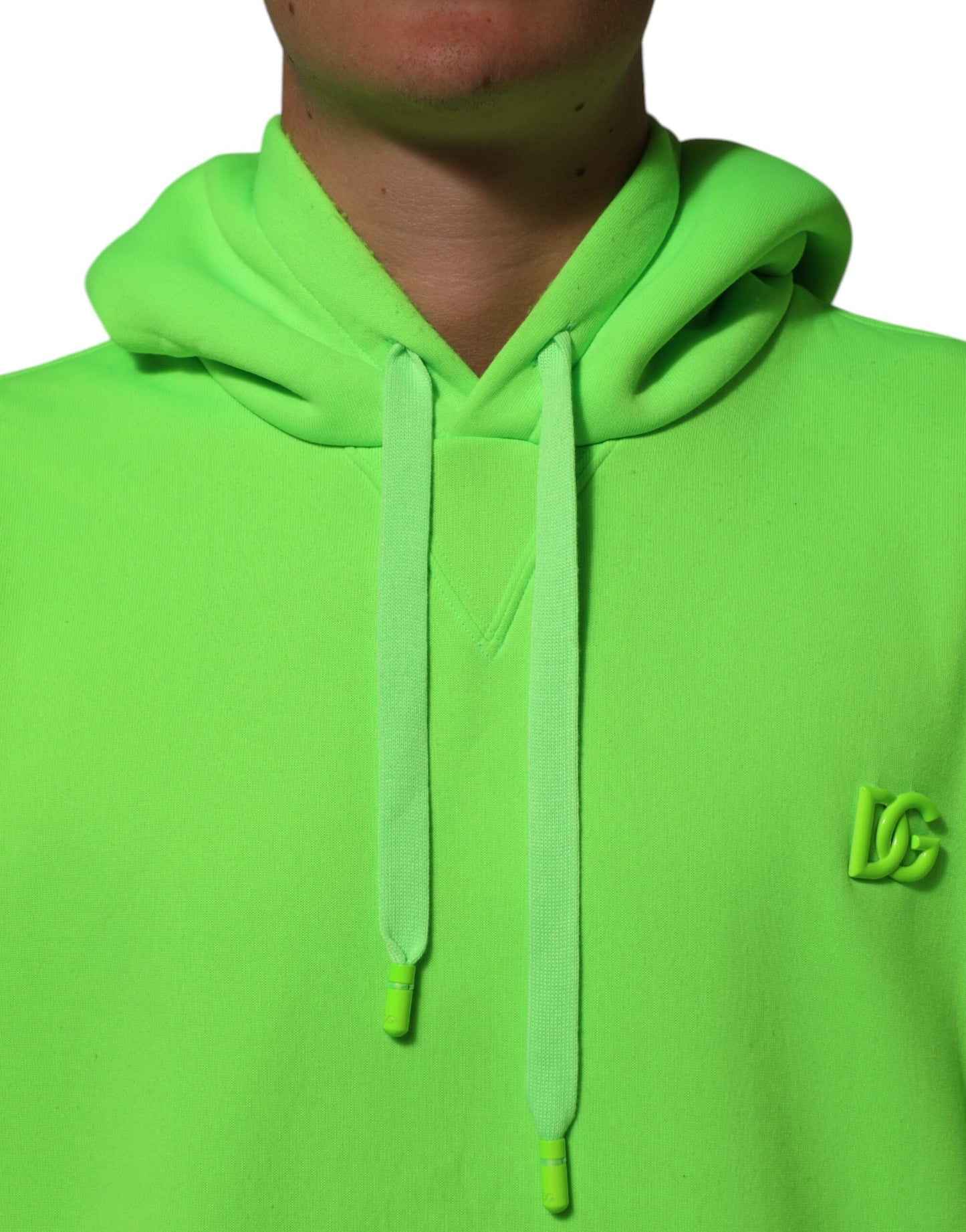 Green DG Logo Men Hooded Sweatshirt Sweater