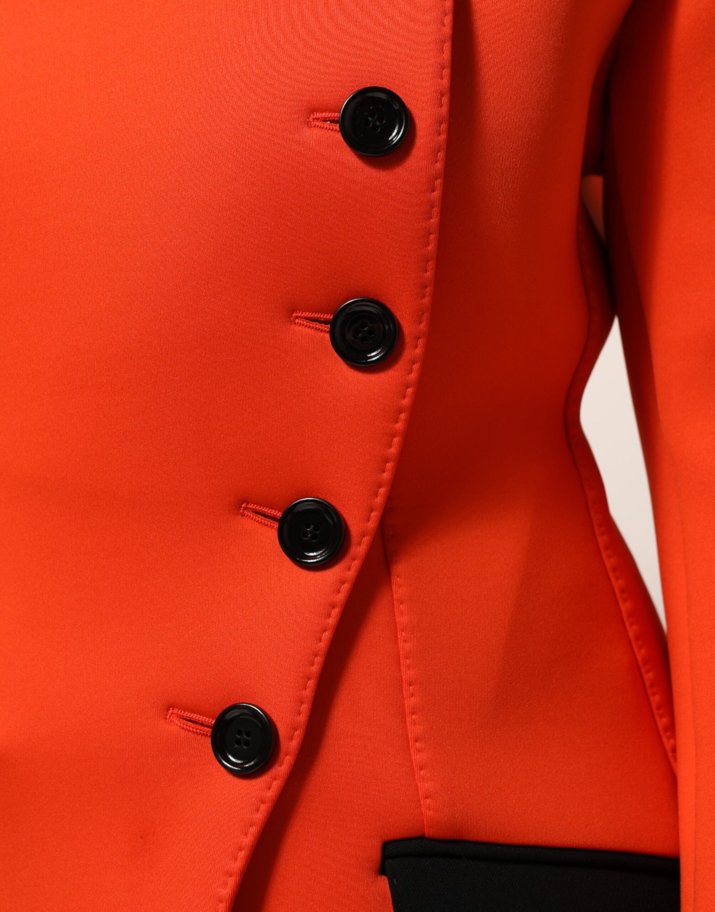 Red Buttoned Down Women Trench Coat Jacket