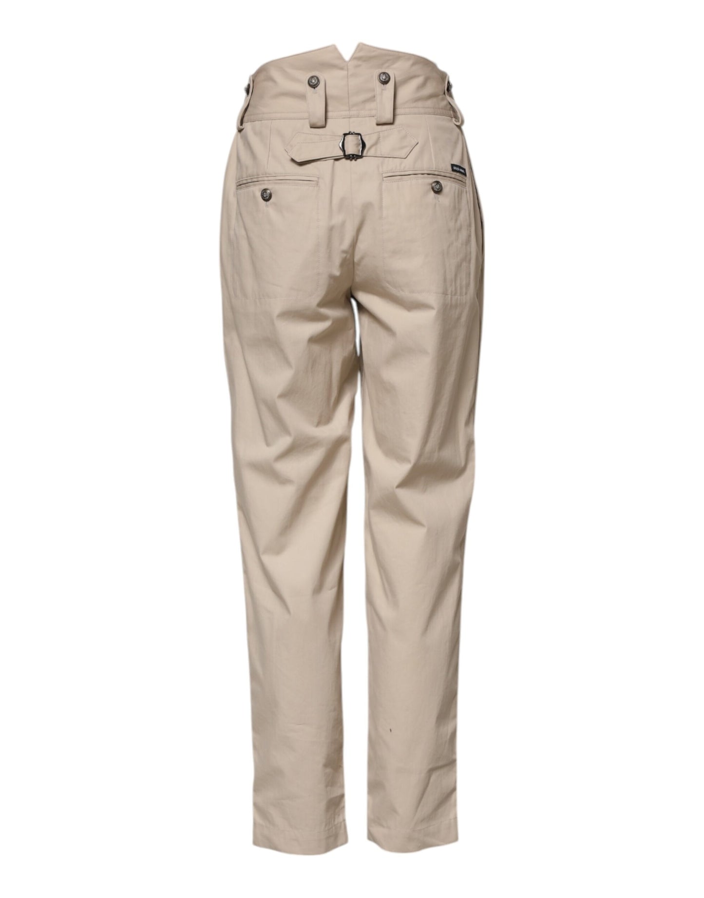 Beige Cotton Tapered Cargo Men Trouser Pants