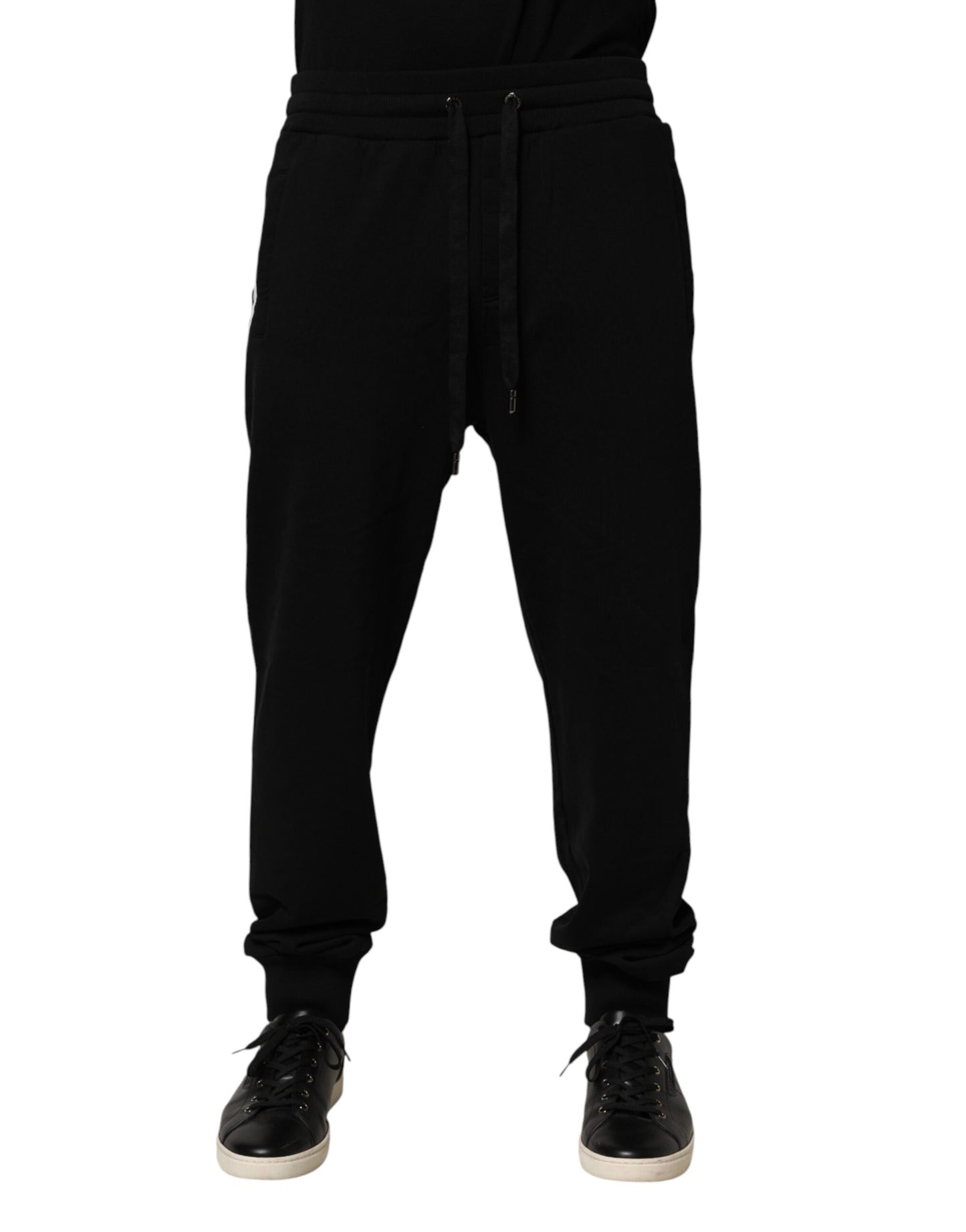Black DG Logo Cotton Jogger Sweatpants Pants